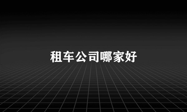 租车公司哪家好