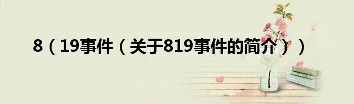 8（19事件（关于819事件的简介））