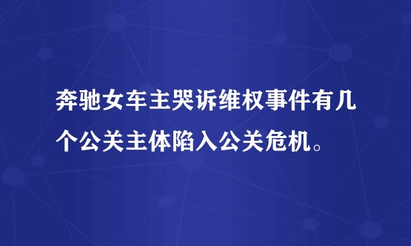 奔驰女车主哭诉维权事件有几个公关主体陷入公关危机。