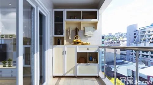 阳台柜这样设计很精致 你家有吗