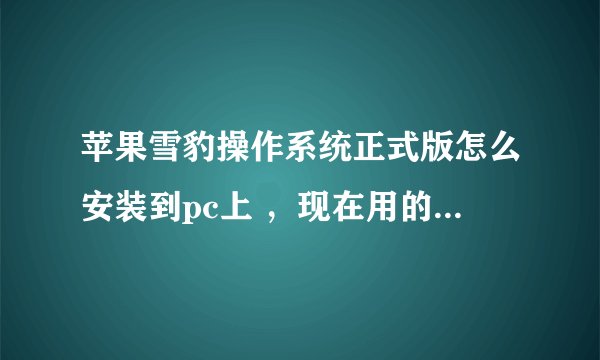 苹果雪豹操作系统正式版怎么安装到pc上 ，现在用的是win7 32位的系统。 下载的正式版苹果雪豹操作系统解压