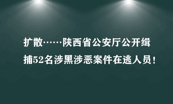 扩散……陕西省公安厅公开缉捕52名涉黑涉恶案件在逃人员！