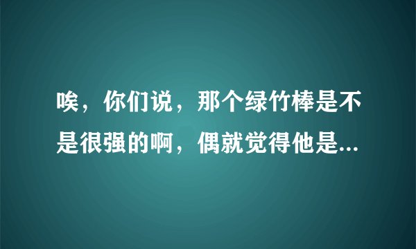 唉，你们说，那个绿竹棒是不是很强的啊，偶就觉得他是被策划给宠幸了吧啊？