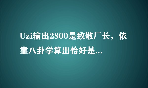 Uzi输出2800是致敬厂长，依靠八卦学算出恰好是4396，这忒玄乎了