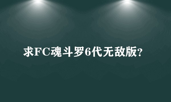 求FC魂斗罗6代无敌版？