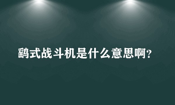 鹞式战斗机是什么意思啊？
