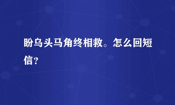盼乌头马角终相救。怎么回短信？