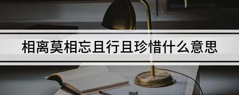 相离莫相忘且行且珍惜什么意思