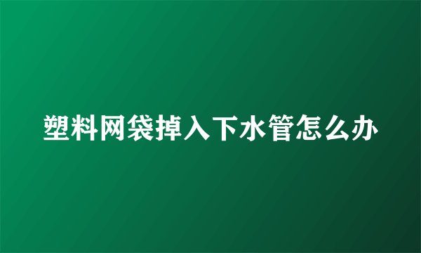 塑料网袋掉入下水管怎么办