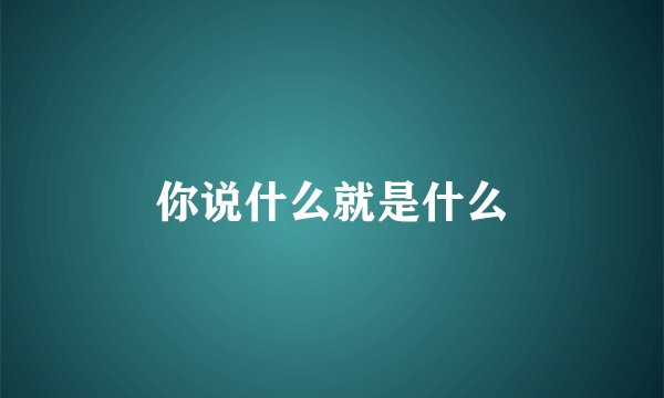 你说什么就是什么
