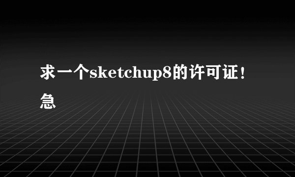 求一个sketchup8的许可证！急