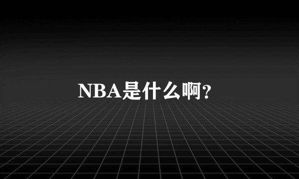 NBA是什么啊？