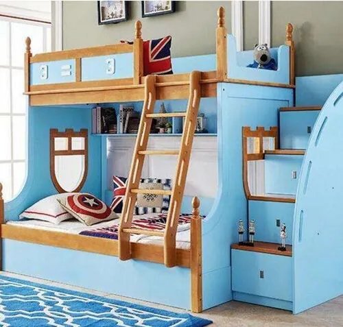 组合床儿童房布置图片 4个小卧室高低床设计方案