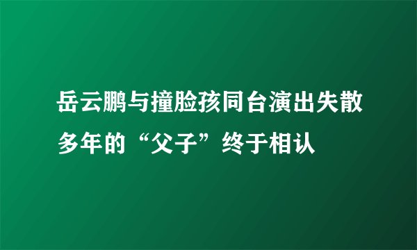 岳云鹏与撞脸孩同台演出失散多年的“父子”终于相认
