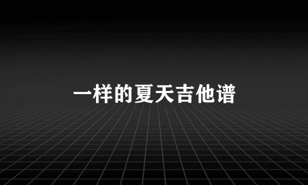 一样的夏天吉他谱