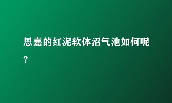 思嘉的红泥软体沼气池如何呢？