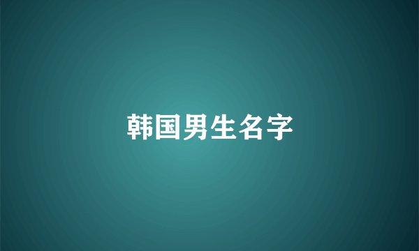 韩国男生名字