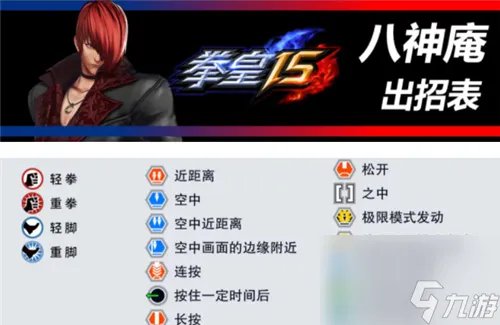 拳皇15八神庵怎么出招 拳皇15八神庵出招表