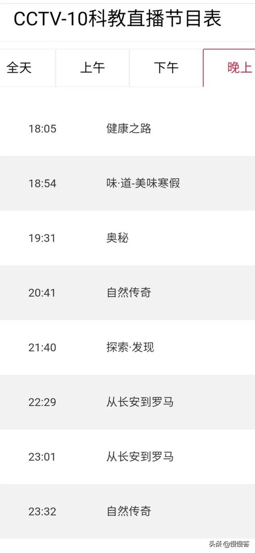 cctv科技频道节目表？