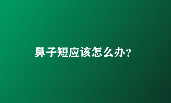 鼻子短应该怎么办？