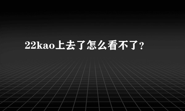 22kao上去了怎么看不了？