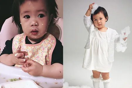 陶昕然女儿正面照曝光很可爱 写真曝光造型很大气