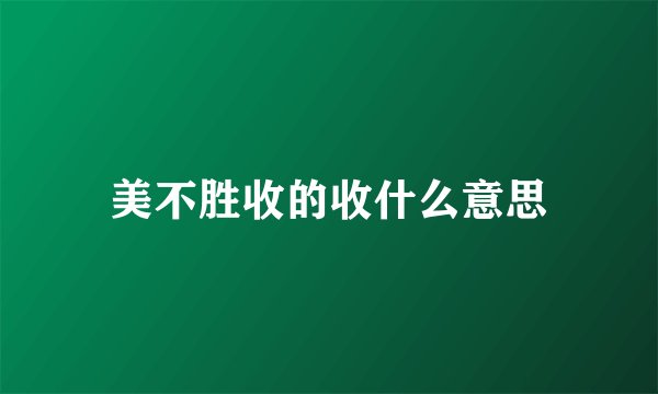 美不胜收的收什么意思
