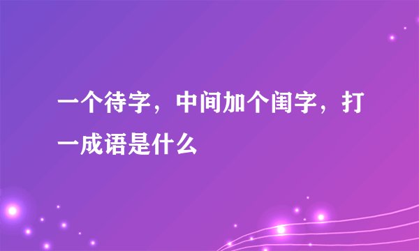 一个待字，中间加个闺字，打一成语是什么
