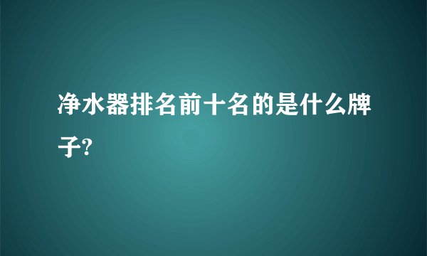净水器排名前十名的是什么牌子?