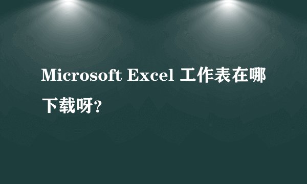 Microsoft Excel 工作表在哪下载呀？