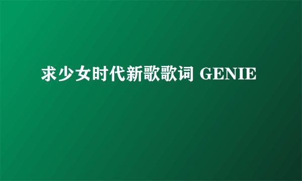 求少女时代新歌歌词 GENIE