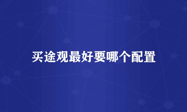 买途观最好要哪个配置