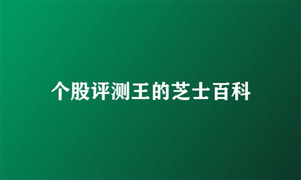 个股评测王的芝士百科