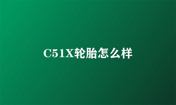 C51X轮胎怎么样