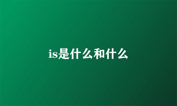 is是什么和什么