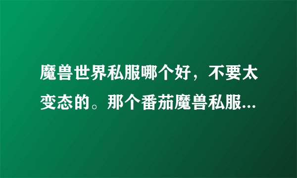 魔兽世界私服哪个好，不要太变态的。那个番茄魔兽私服怎么样。