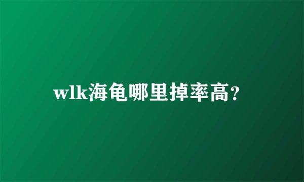 wlk海龟哪里掉率高？