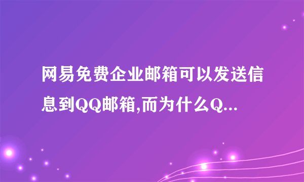 网易免费企业邮箱可以发送信息到QQ邮箱,而为什么QQ邮箱发送不了，老是说邮箱地址不存在