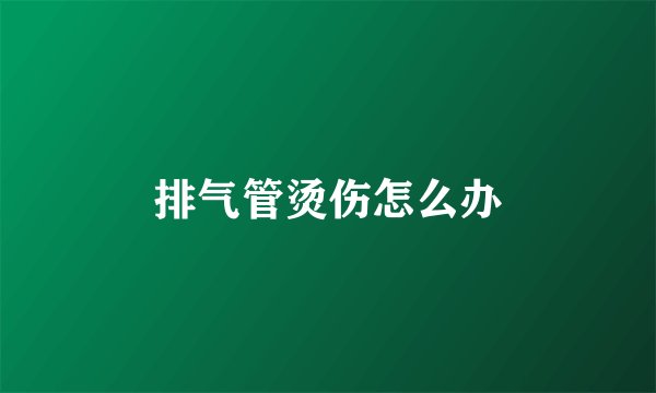 排气管烫伤怎么办