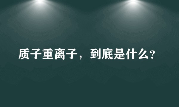 质子重离子，到底是什么？