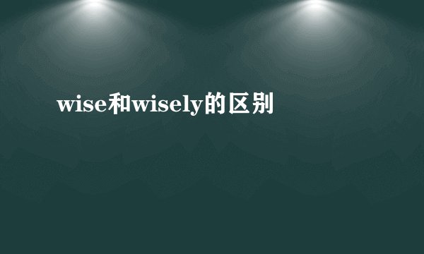 wise和wisely的区别