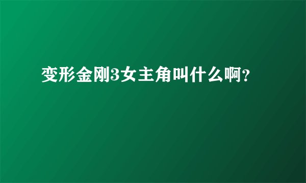 变形金刚3女主角叫什么啊？