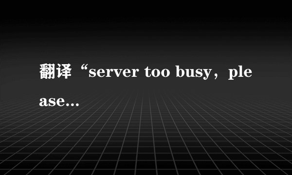 翻译“server too busy，please try again