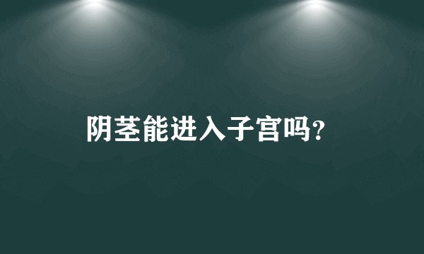 阴茎能进入子宫吗？