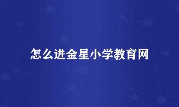 怎么进金星小学教育网