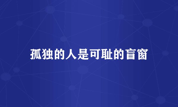 孤独的人是可耻的盲窗