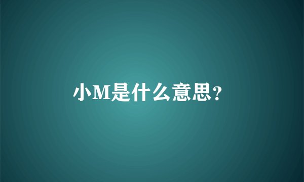 小M是什么意思？