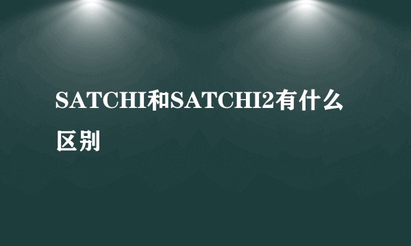 SATCHI和SATCHI2有什么区别