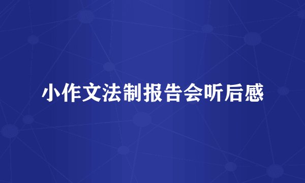 小作文法制报告会听后感