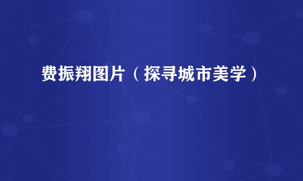 费振翔图片（探寻城市美学）